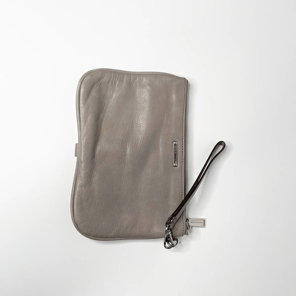 Rebecca Minkoff Skinny MAC Wristlet leather soft gray removeable wrist strap - Picture 4 of 4